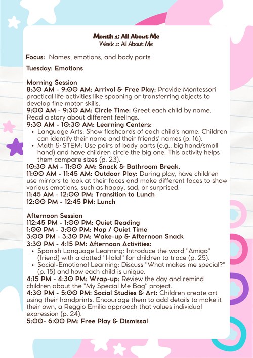 3–4 Years Old: Lesson Plan: All About Me (Month 1) | Everyday Play N Learn Curriculum Series