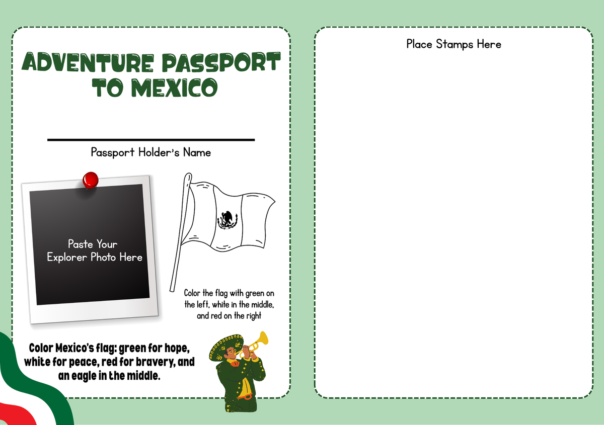 Mexico World Traveler Passport Booklet | Geography & Social Studies Mini Activity Unit
