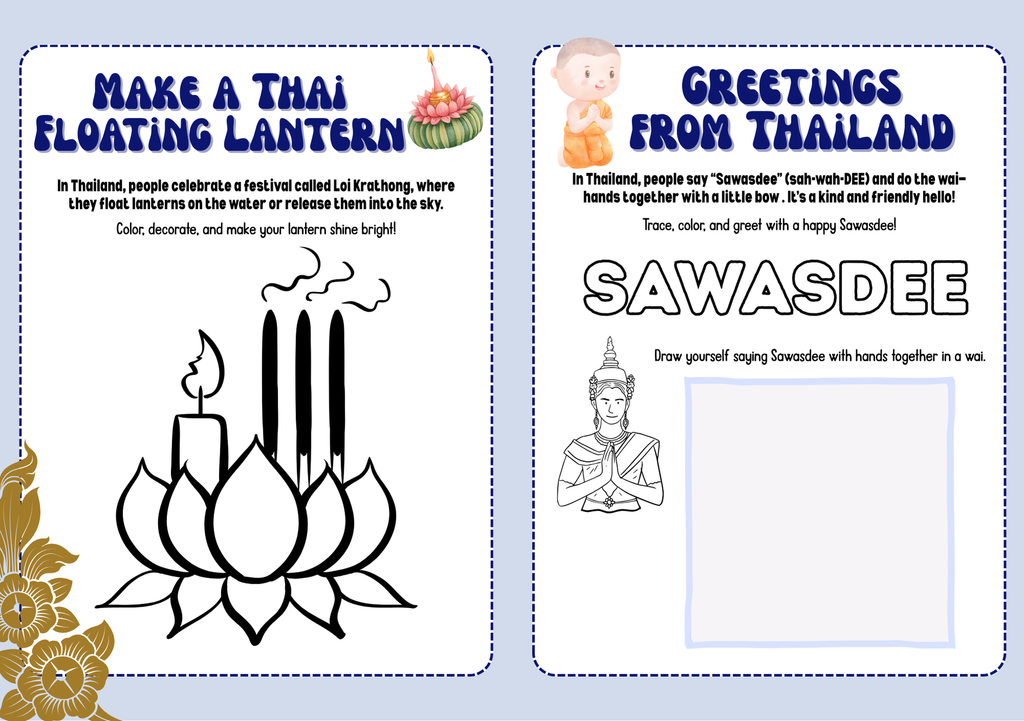 Thailand World Traveler Passport Booklet | Geography & Social Studies Mini Activity Unit
