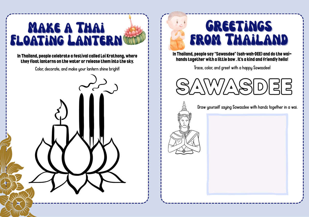Thailand World Traveler Passport Booklet | Geography & Social Studies Mini Activity Unit