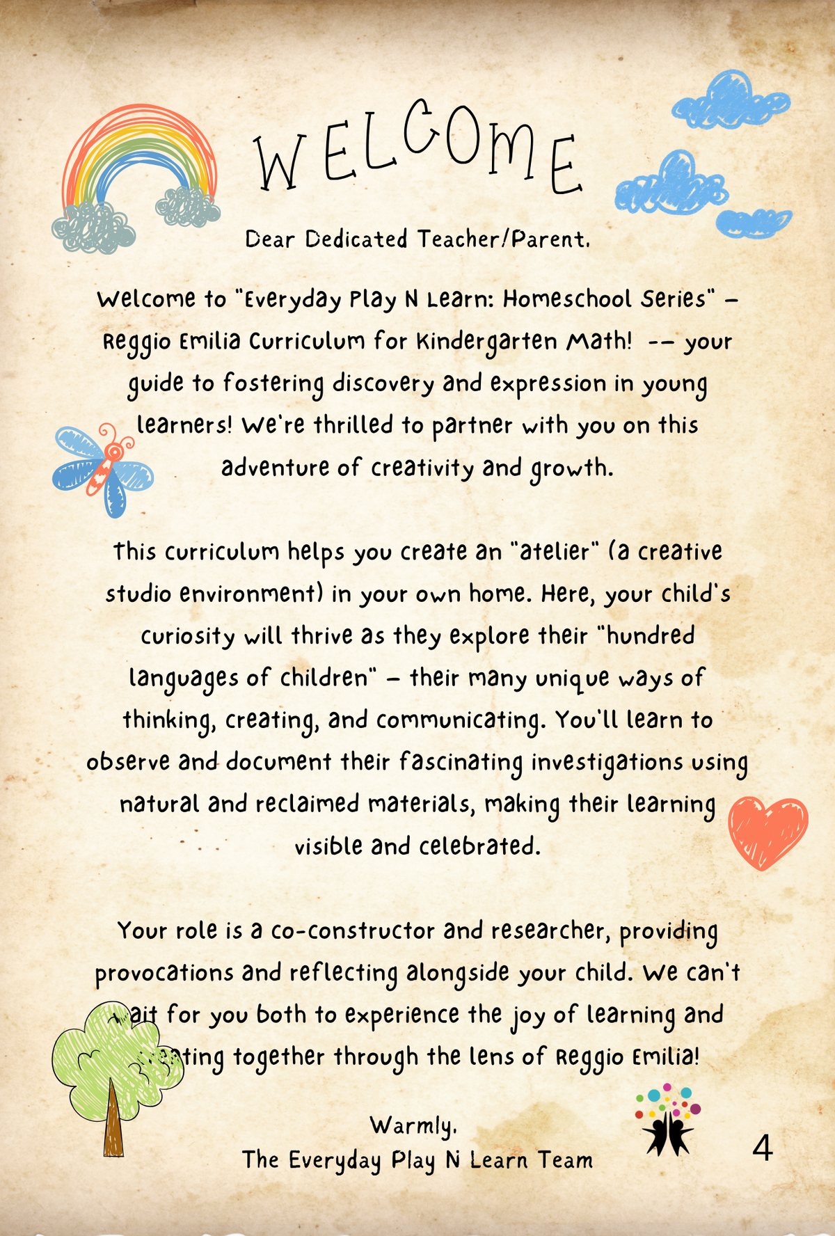 Reggio Emilia Kindergarten Math Curriculum & Assessment Guide | Homeschool Teacher Manual