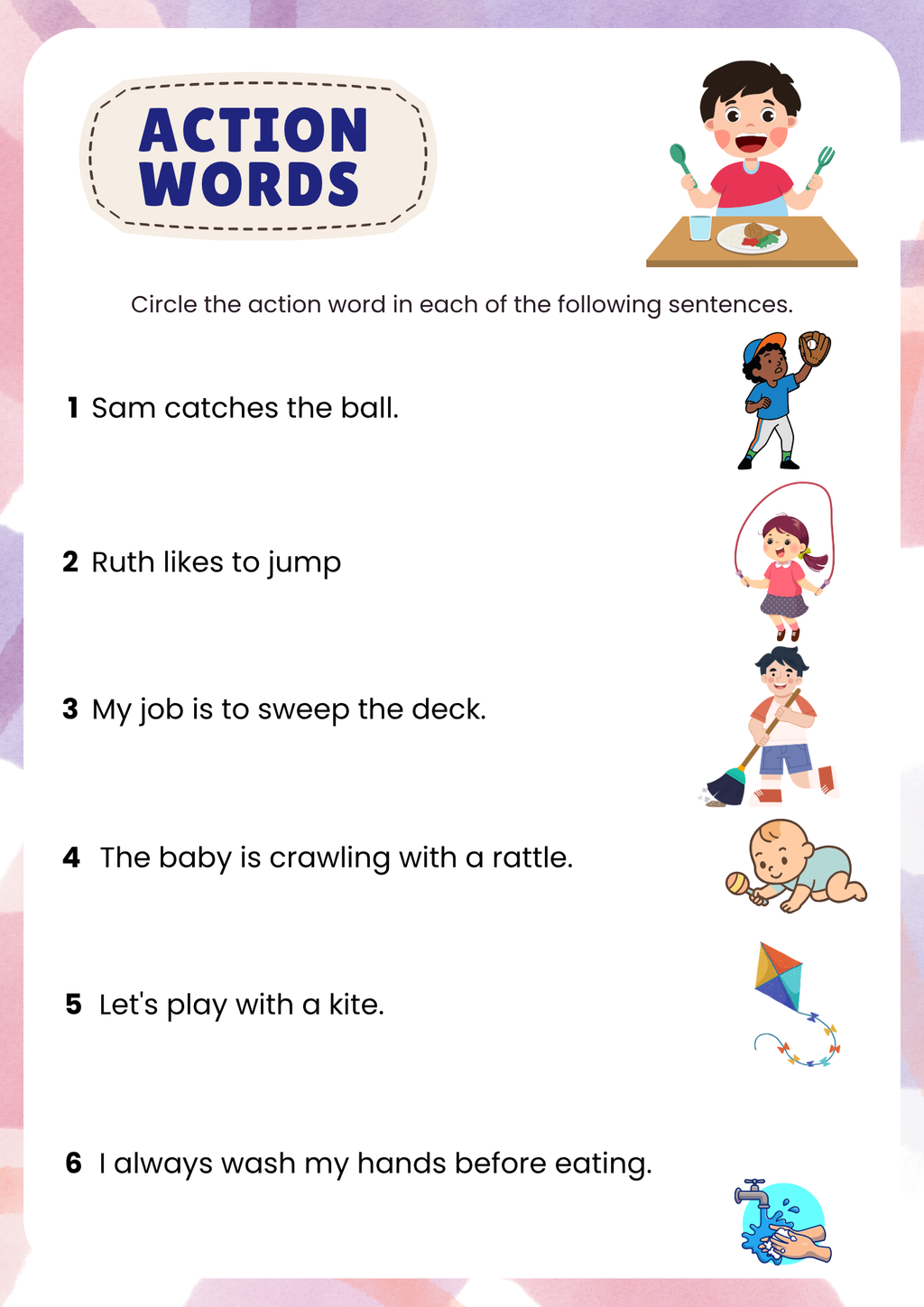 Verbs (1st-2nd Grade): Your Guide to Action Words Supplemental Activity Unit (Sample) | Everyday Play N Learn Curriculum Series