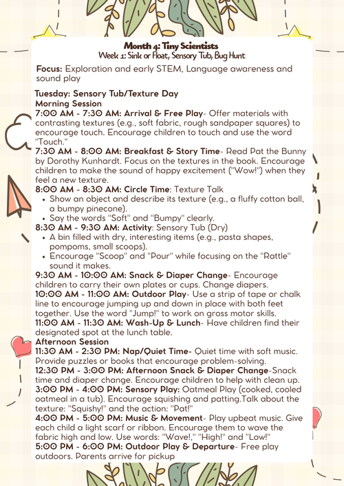 18–24 Months: Lesson Plan: Tiny Scientists (Month 4) | Everyday Play N Learn Curriculum Series