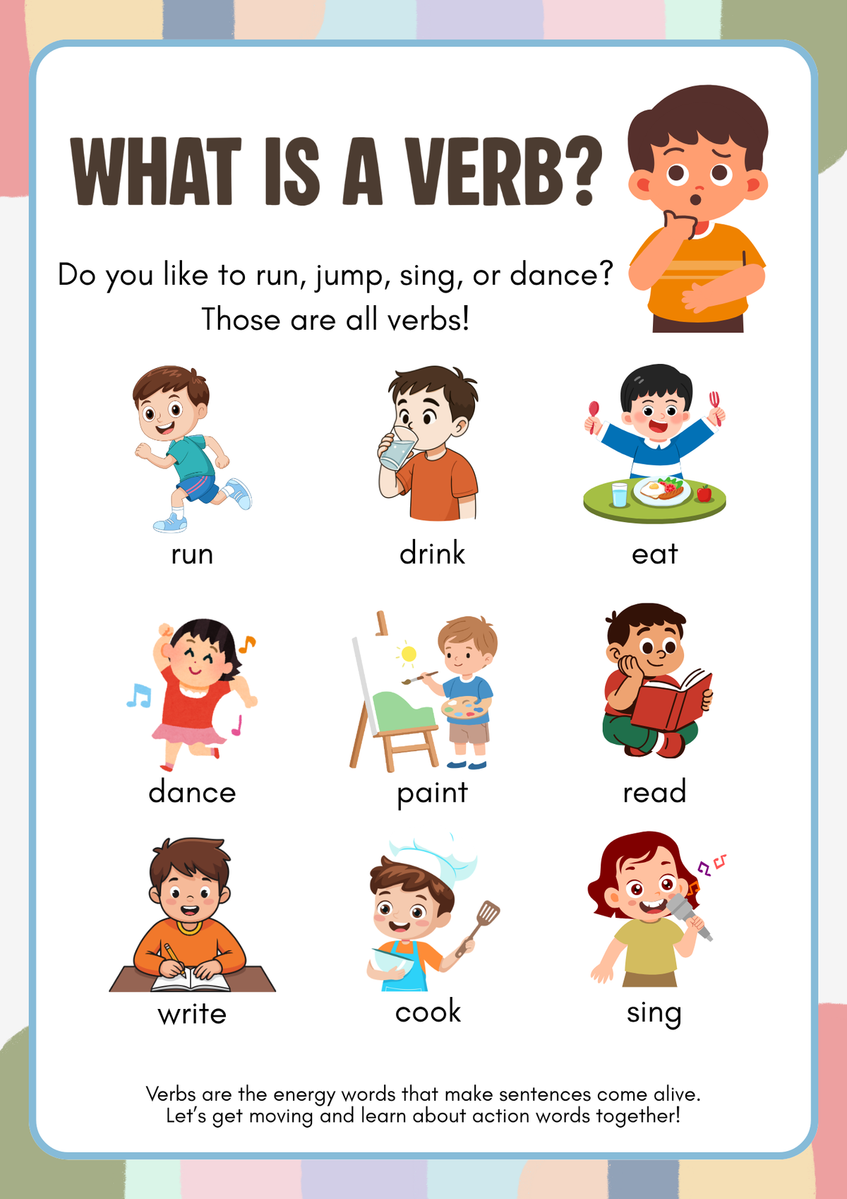 Action Words Adventure Activity Pack (Grades 1-2) | Primary Verbs & Action Words Worksheets