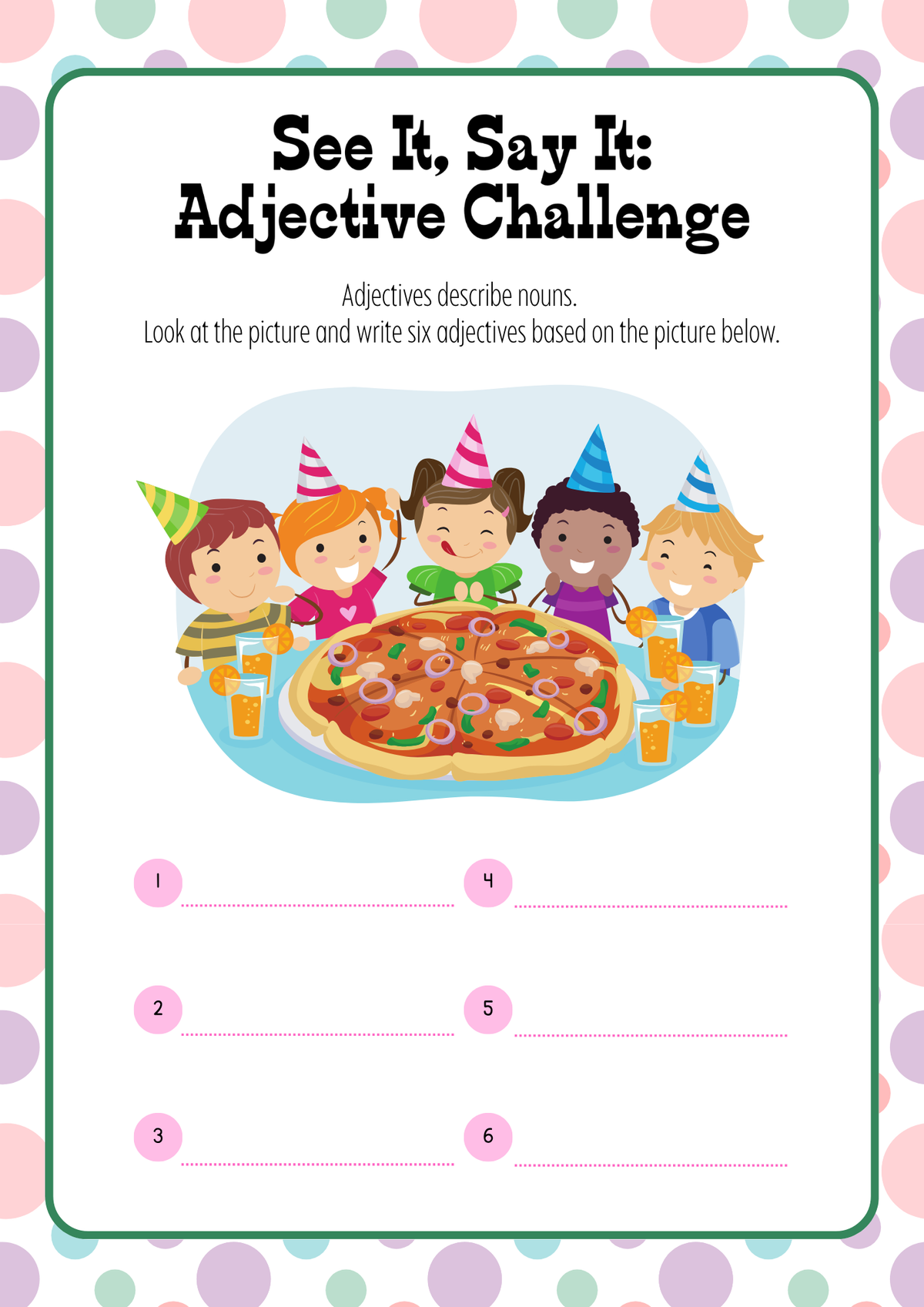 Adjectives Around Me Activity Pack (Grades 3-4) |  Grammar Worksheets