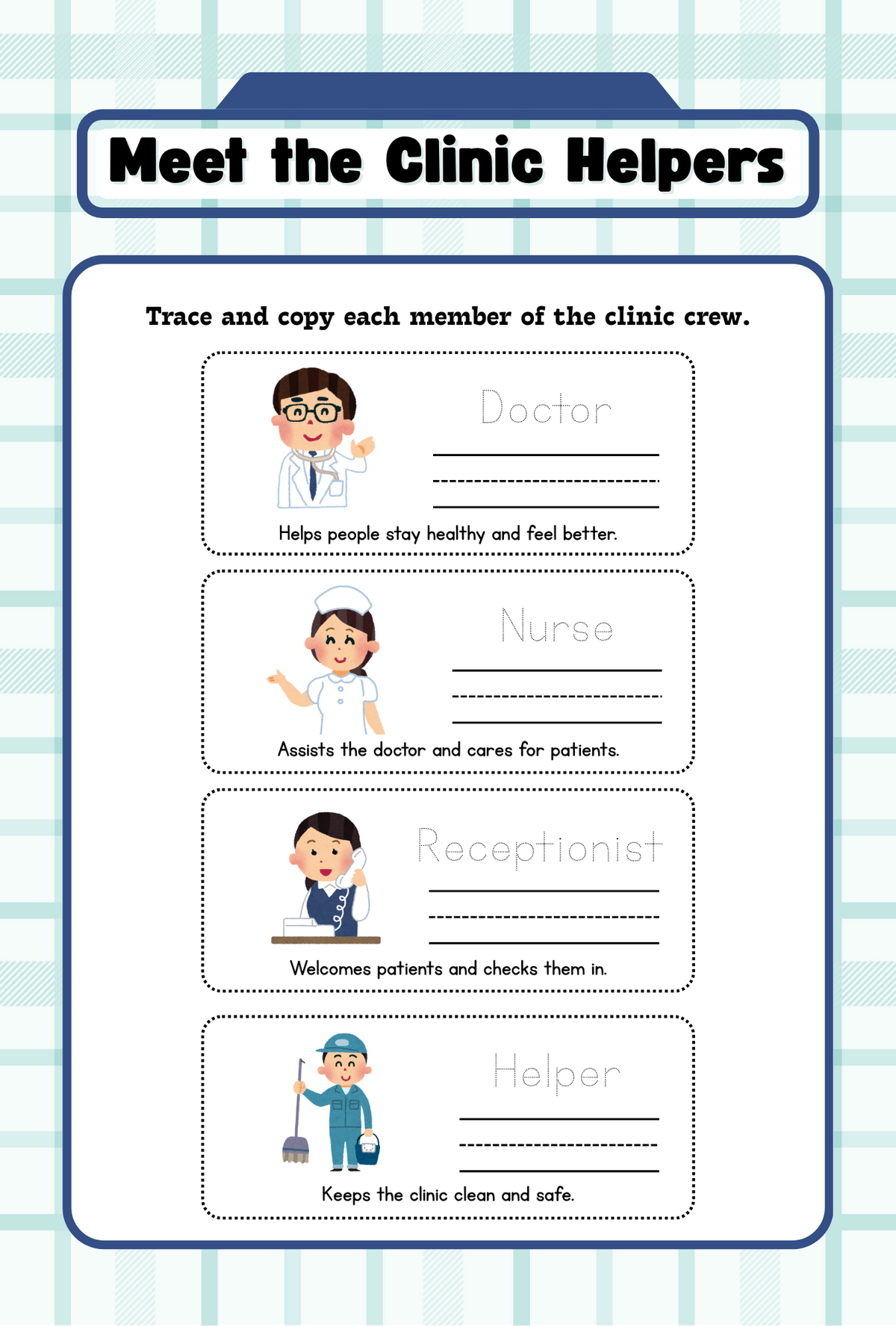 Clinic for People Pretend Play Activity Pack | Printable Doctor Office Role Play & Health Learning Workbook