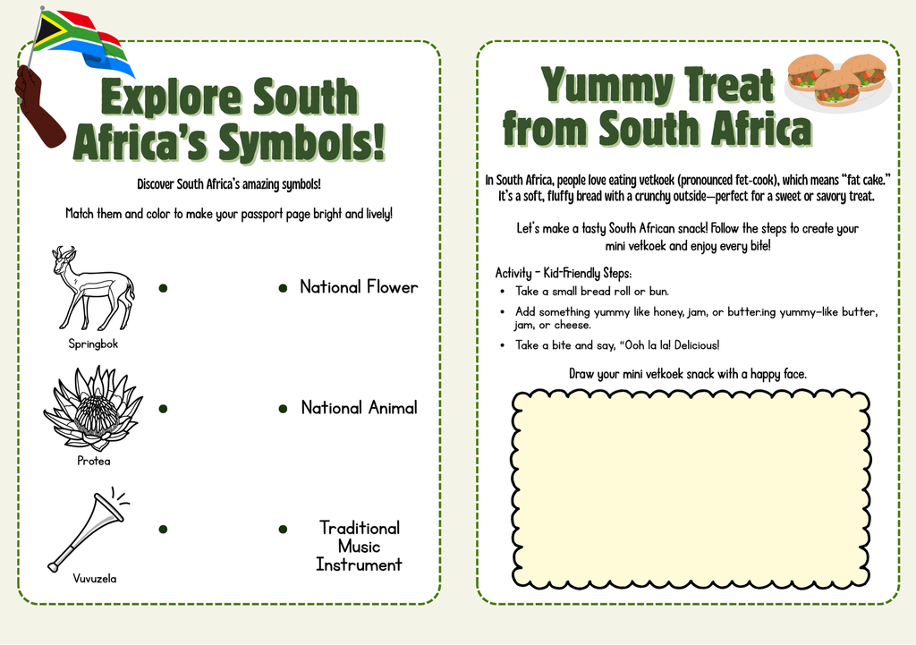 South Africa World Traveler Passport Booklet | Geography & Social Studies Mini Activity Unit