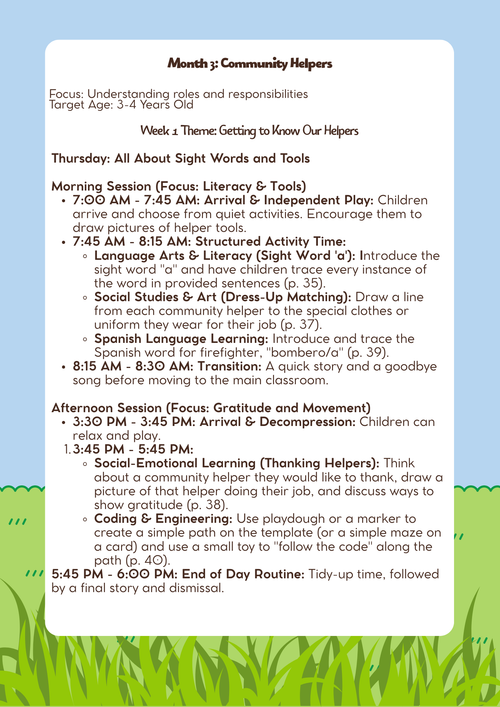3–4 Years Old- Lesson Plan: Community Helpers (Month 3) | Everyday Play N Learn Curriculum Series