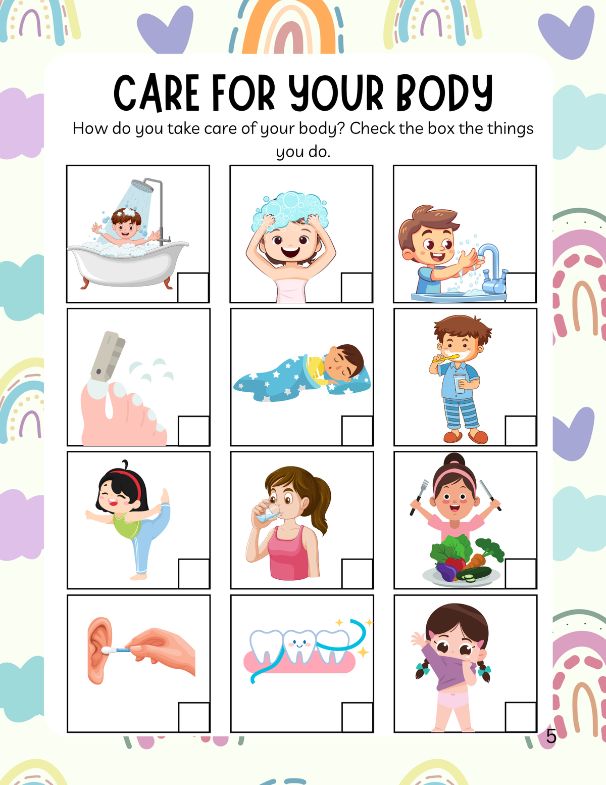 Healthy Me: Personal Hygiene Workbook (Ages 3–6) | Before & After Care Series Comprehensive Curriculum