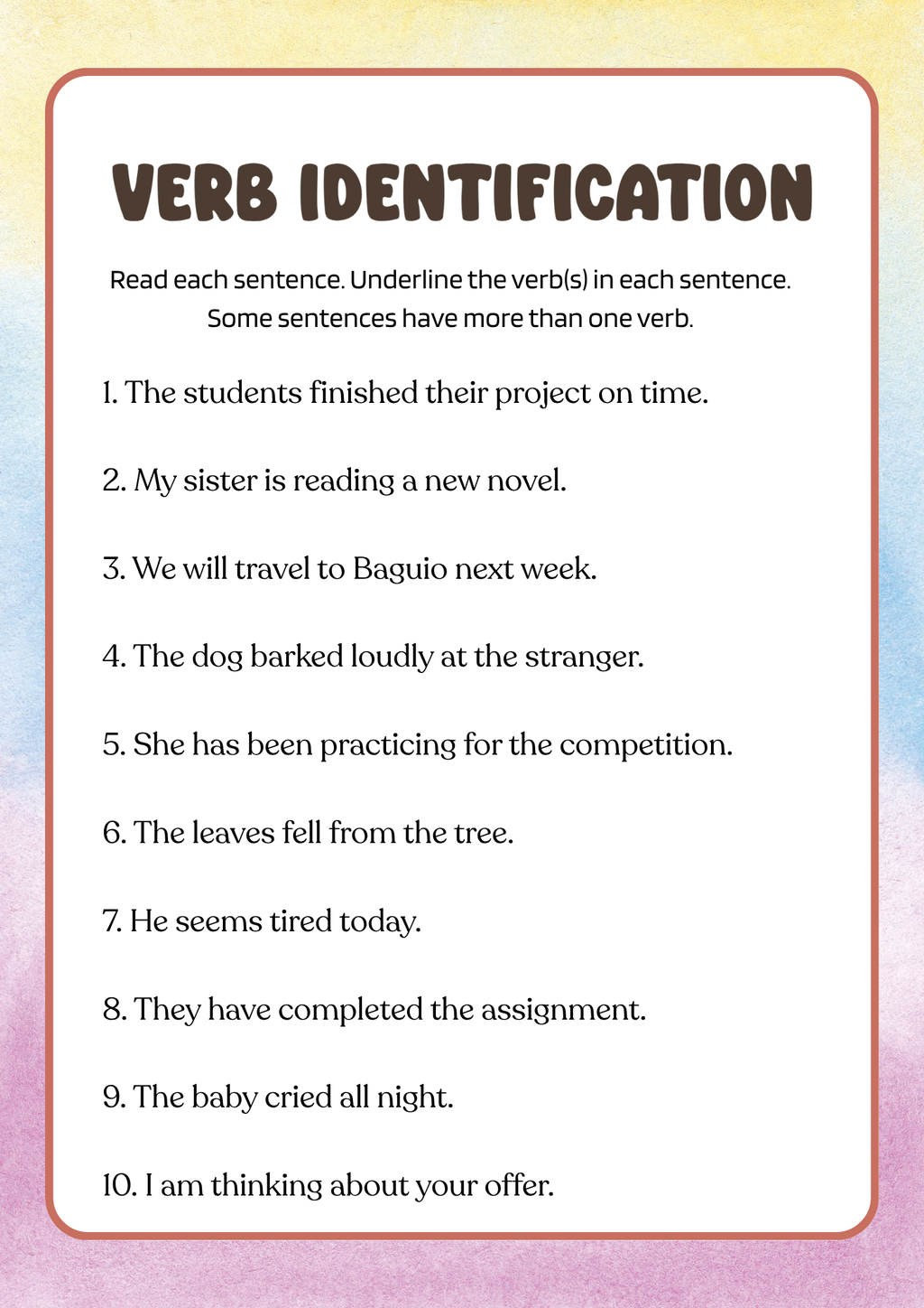 Action Words Adventure Activity Pack (Grades 7-8) | Middle School Verbs & Grammar Worksheets