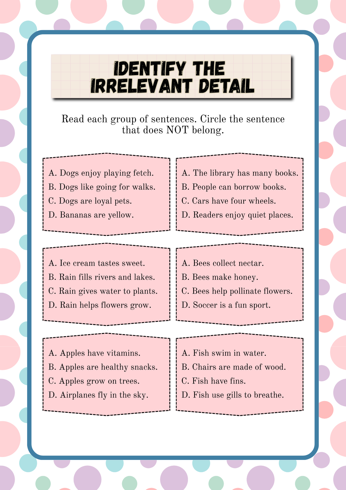 Paragraph Writing Activity Pack (Grades 3-5) | Main Idea & Sentence Structure Worksheets