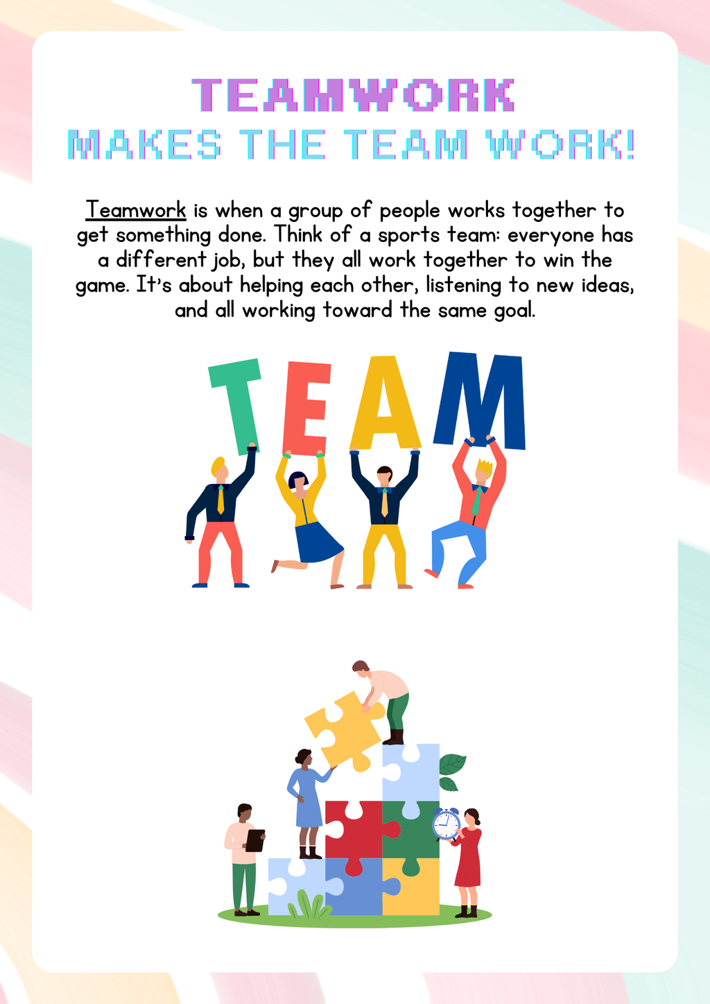 Teamwork & Leadership (Before & After Care Series) Kids Group Games & Social Skills Worksheets