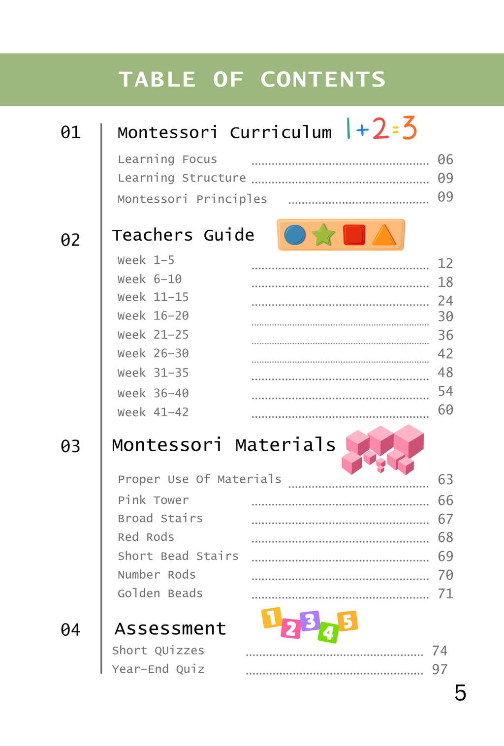 Montessori Kindergarten Math Curriculum & Assessment Pack | Homeschool Teacher Guide