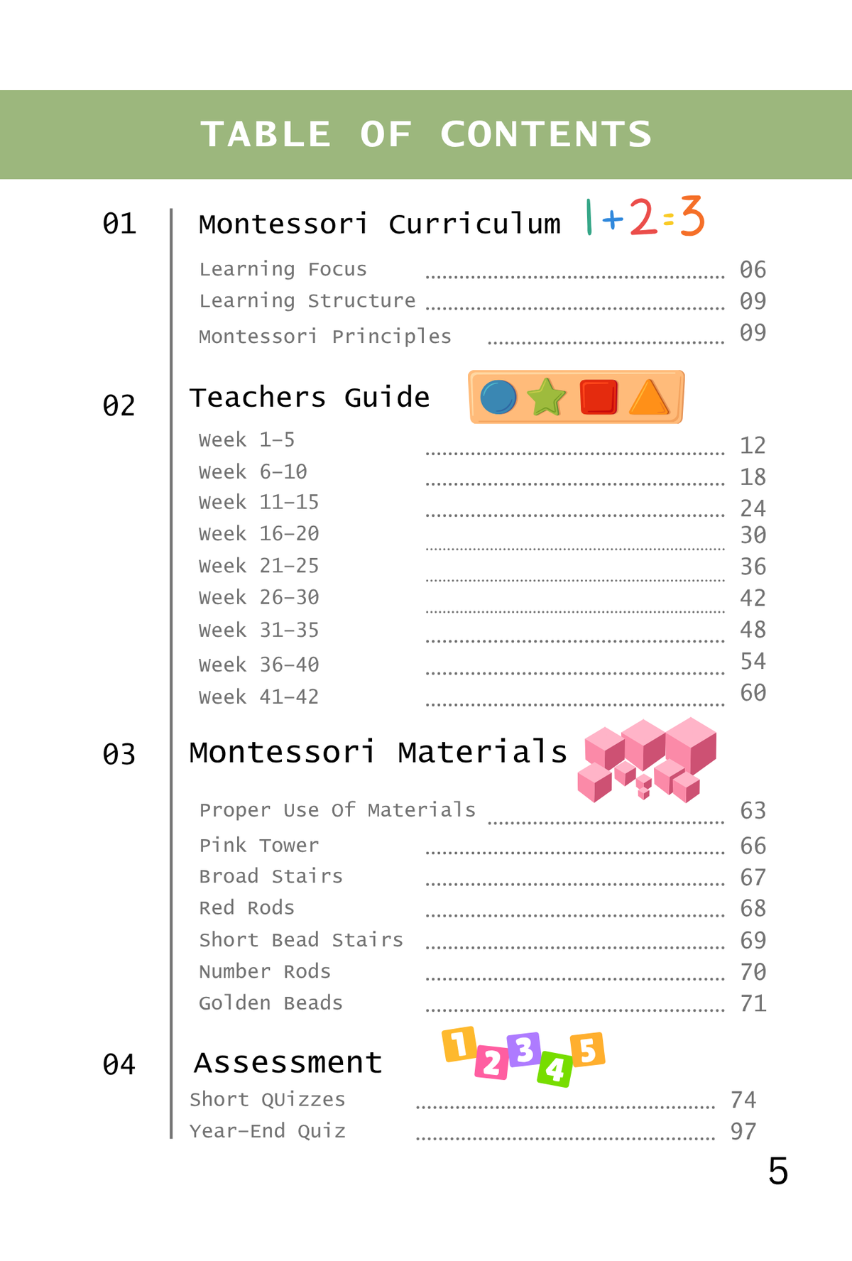 Montessori Kindergarten Math Curriculum & Assessment Pack | Homeschool Teacher Guide