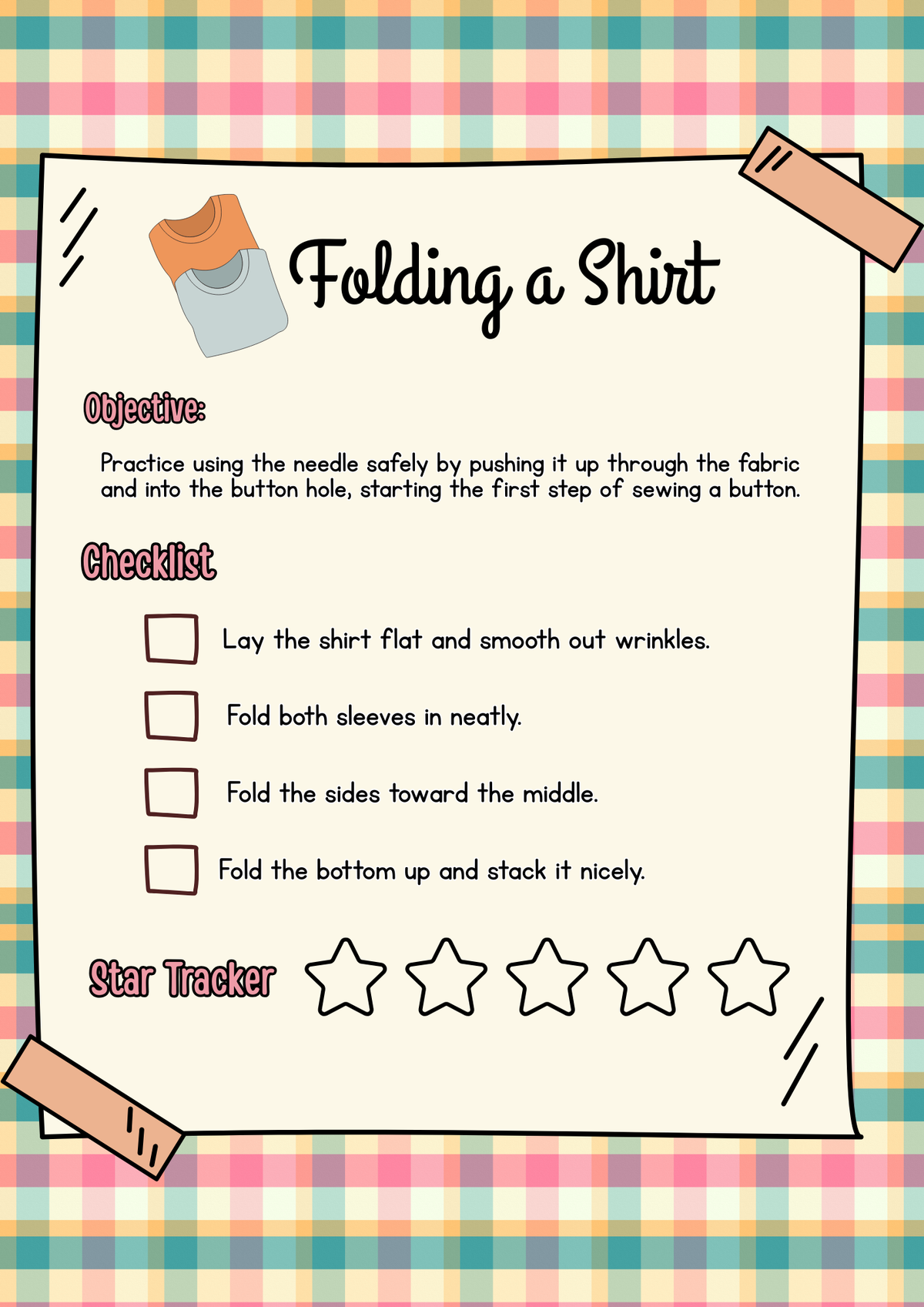 How to Fold a Shirt Life Skill Cards & Routine Checklist | Printable Laundry Practice Flashcards for Kids