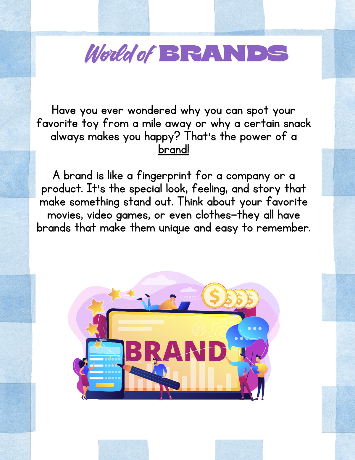 Entrepreneurship & Branding Workbook- Think Outside the Box | Youth Marketing