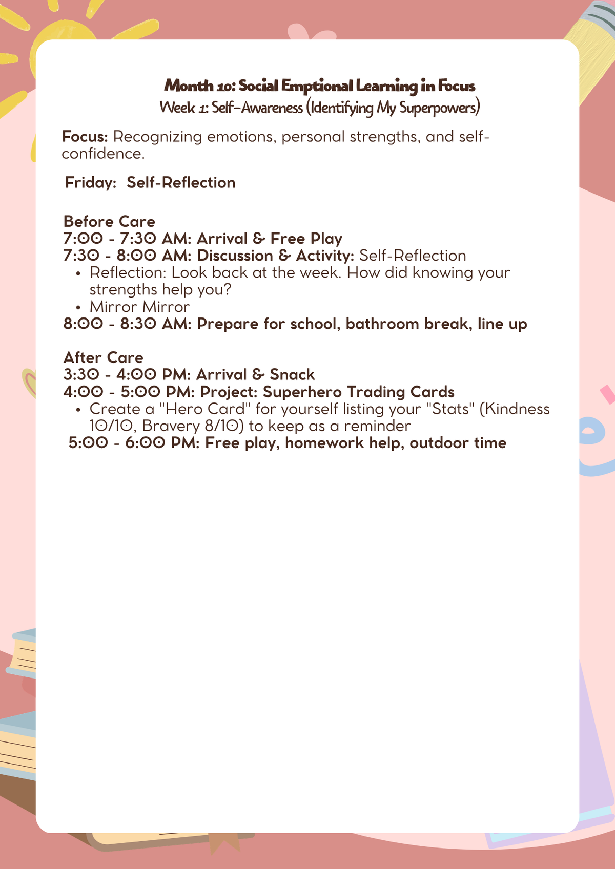 3rd–5th Grade: Lesson Plan: Social Emotional Learning in Focus (Month 10) | Everyday Play N Learn Curriculum Series