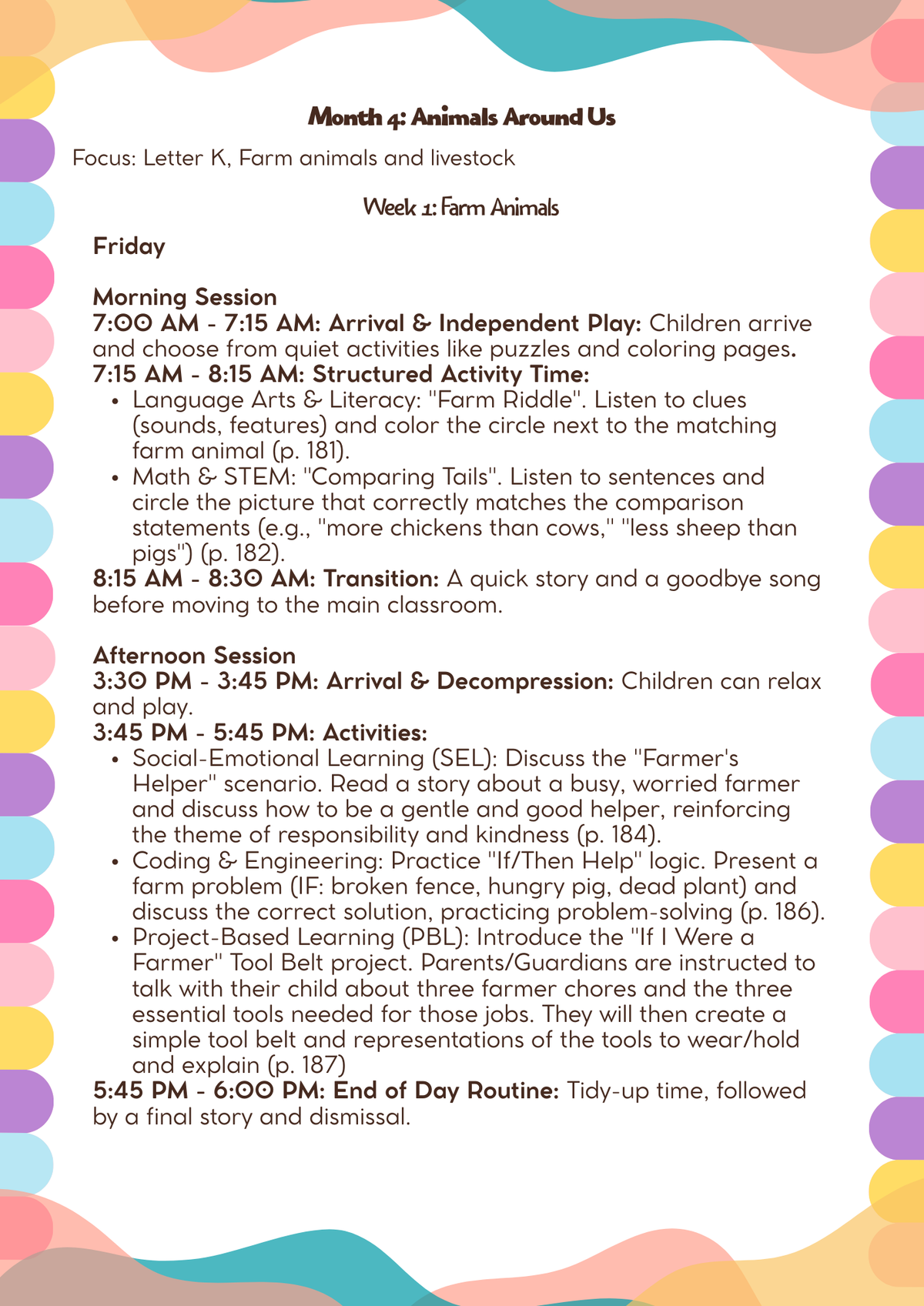 4–5 Years Old- Lesson Plan: Animals Around Us (Month 4) | Everyday Play N Learn Curriculum Series