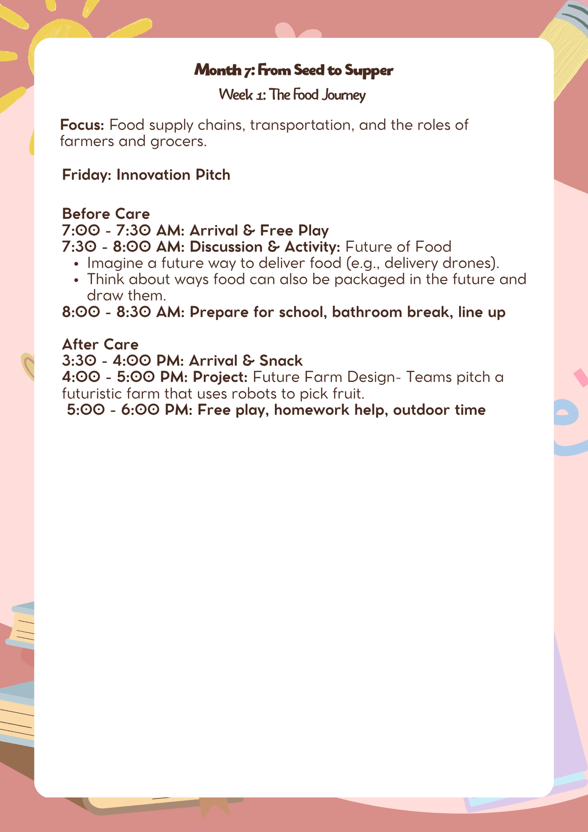 3rd–5th Grade: Lesson Plan: From Seed to Supper (Month 7) | Everyday Play N Learn Curriculum Series