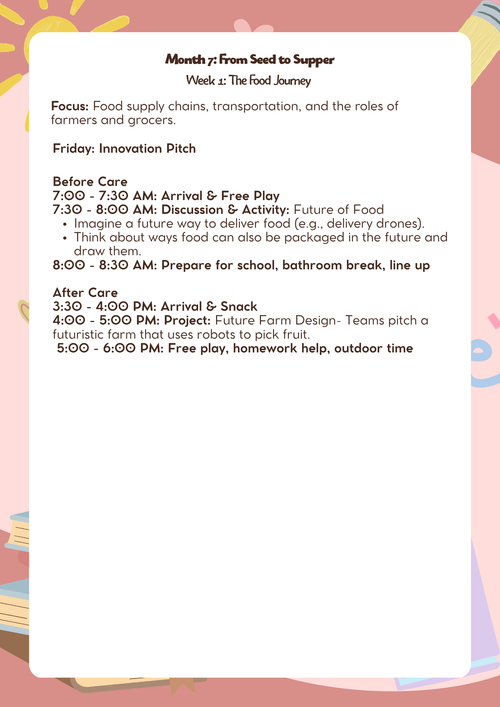 3rd–5th Grade: Lesson Plan: From Seed to Supper (Month 7) | Everyday Play N Learn Curriculum Series