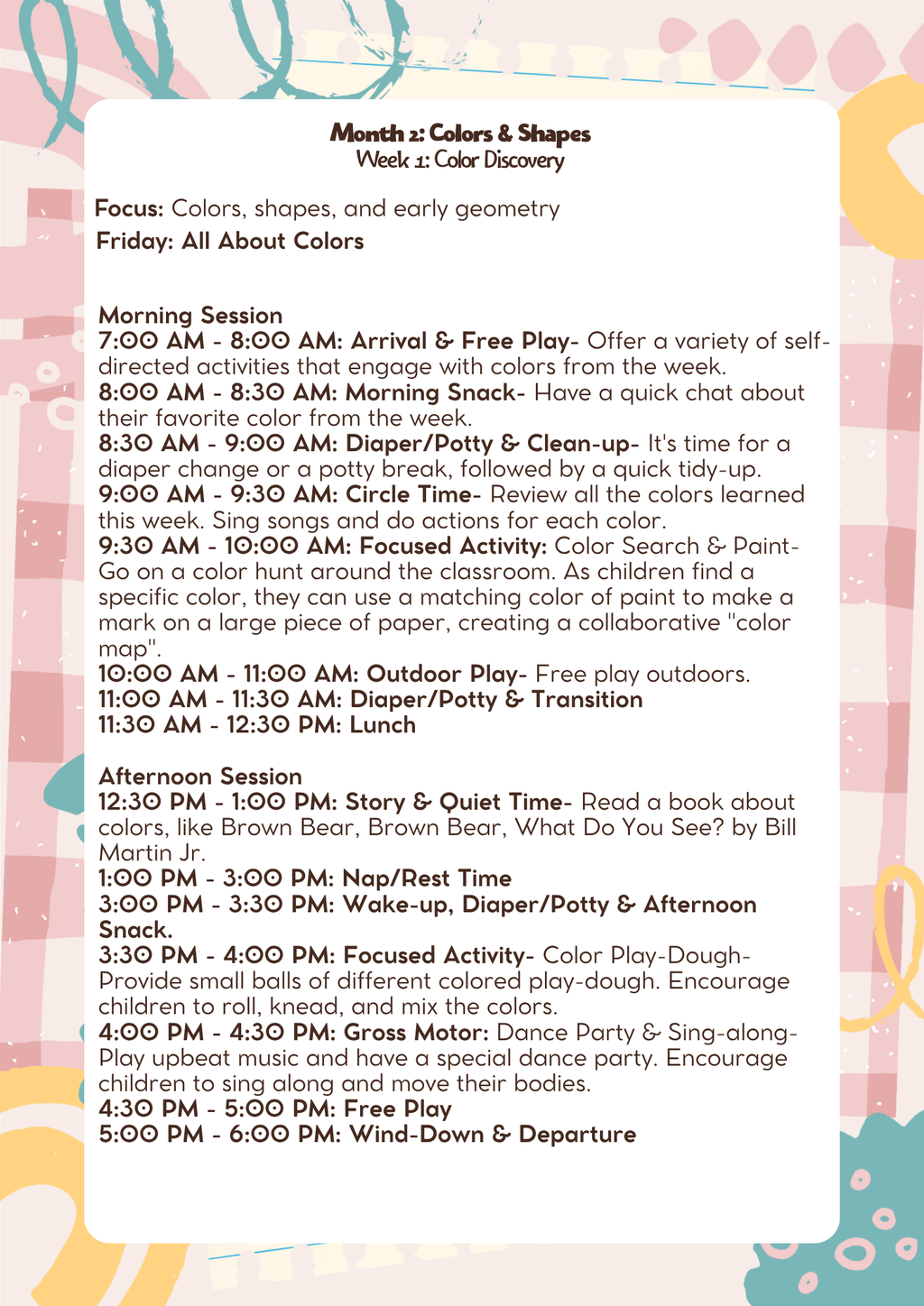 2 Years Old: Lesson Plan: Colors & Shapes (Month 2) | Everyday Play N Learn Curriculum Series