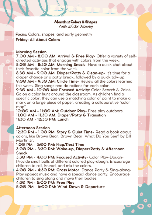 2 Years Old: Lesson Plan: Colors & Shapes (Month 2) | Everyday Play N Learn Curriculum Series