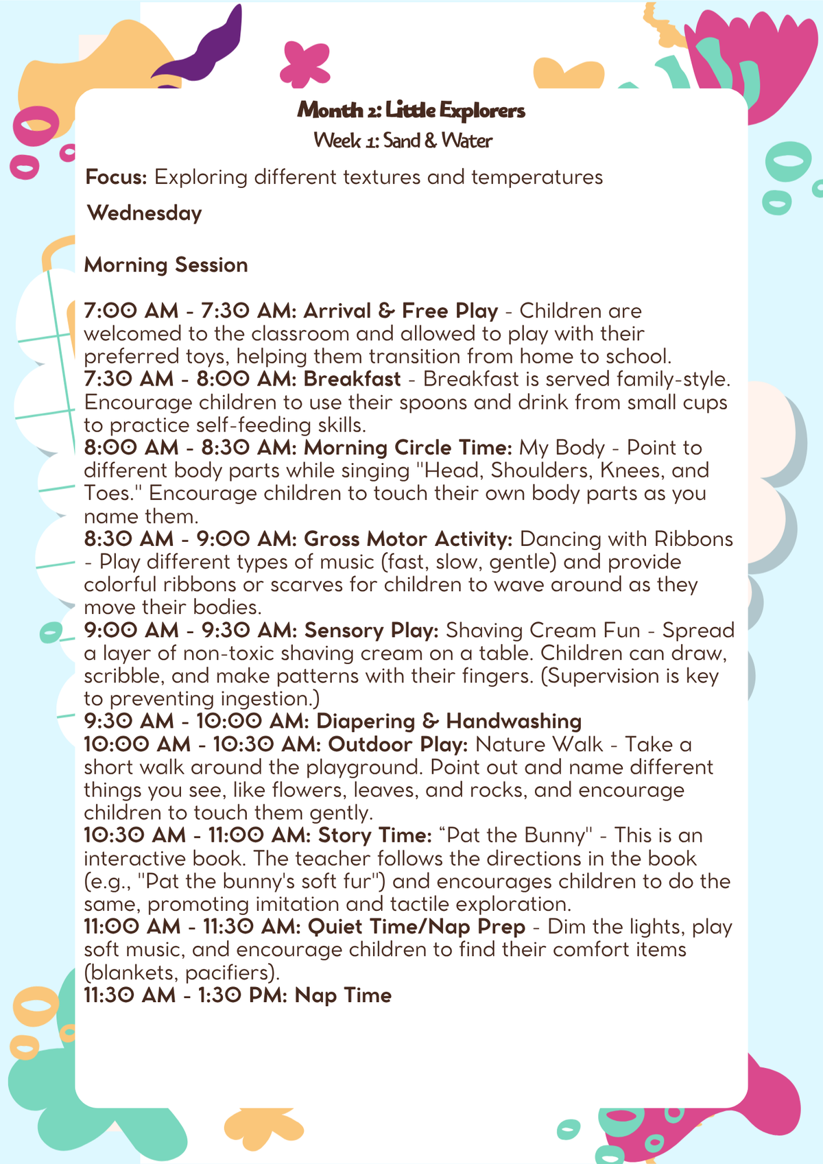 12–18 Months: Lesson Plan: Little Explorers (Month 2) | Everyday Play N Learn Curriculum Series