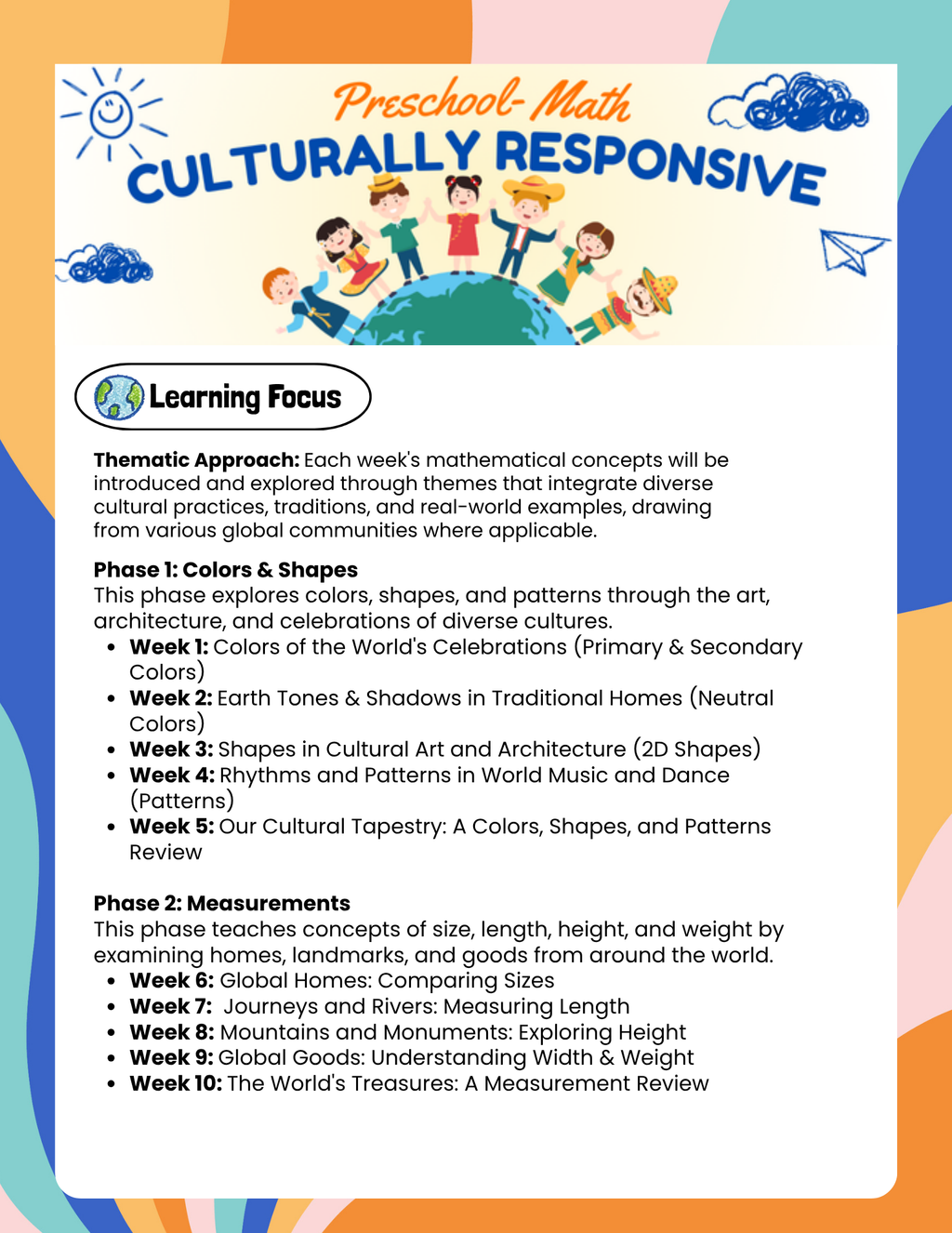 Culturally Responsive Kindergarten Math Curriculum & Assessment Guide | Homeschool Teacher Manual