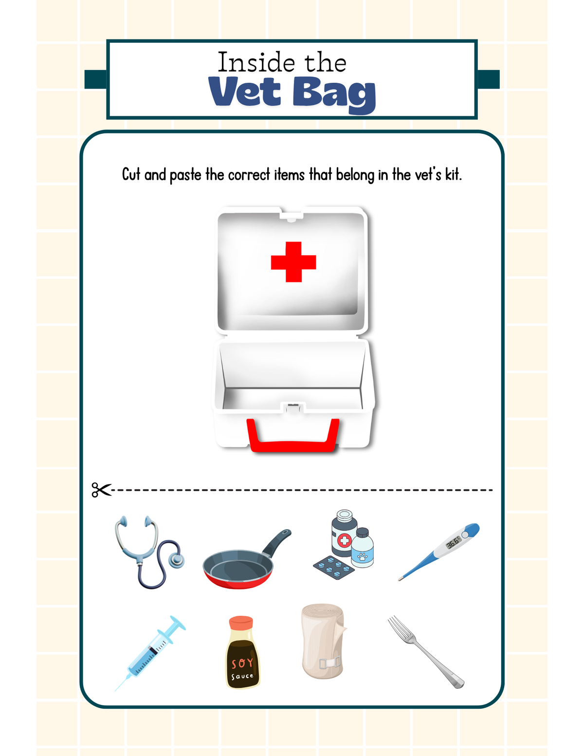Paws and Claws Animal Clinic Pretend Play Pack | Printable Vet Role Play Worksheets & Medical Kit Printables