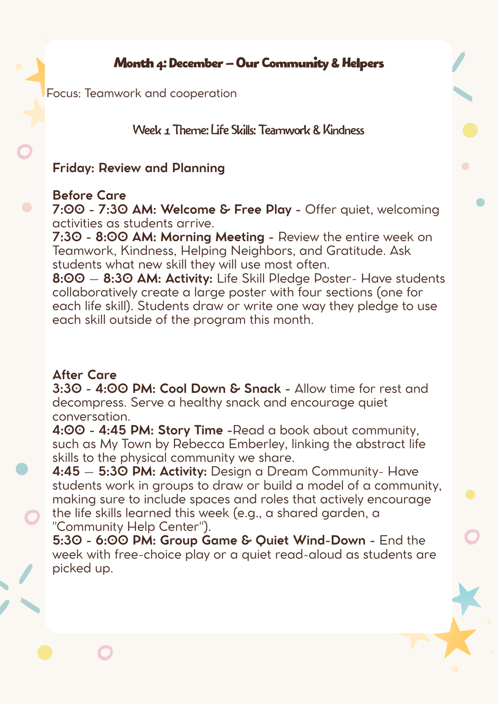 1st & 2nd Grade After-School & Before-Care Curriculum: Month 4 - Our Community & Helpers (December)