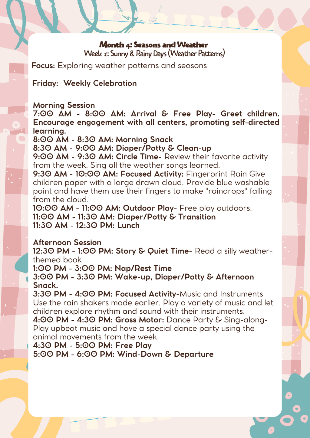 2 Years Old- Lesson Plan: Seasons & Weather (Month 4) | Everyday Play N Learn Curriculum Series