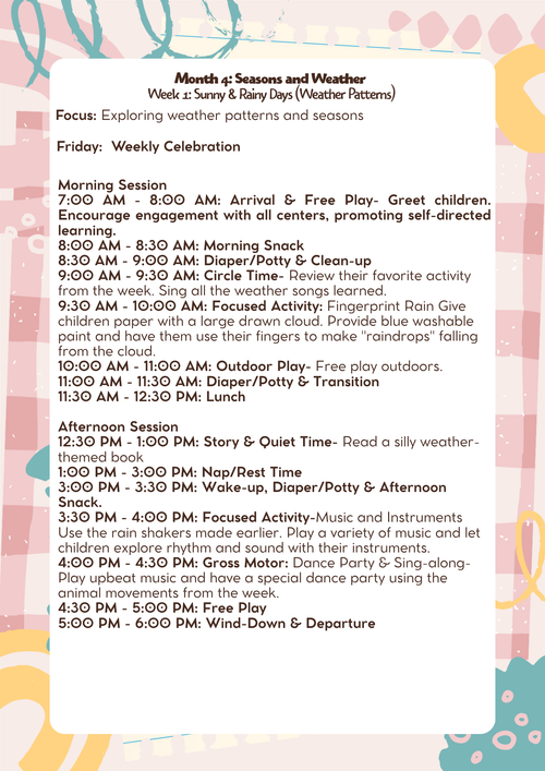 2 Years Old- Lesson Plan: Seasons & Weather (Month 4) | Everyday Play N Learn Curriculum Series