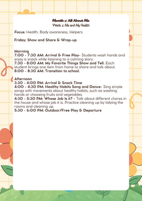 1st–2nd Grade- Lesson Plan: All About Me (Month 1) | Everyday Play N Learn Curriculum Series