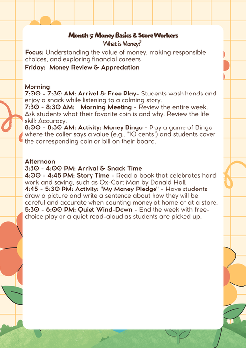 1st–2nd Grade- Lesson Plan: Money Basics & Store Workers (Month 5) | Everyday Play N Learn Curriculum Series