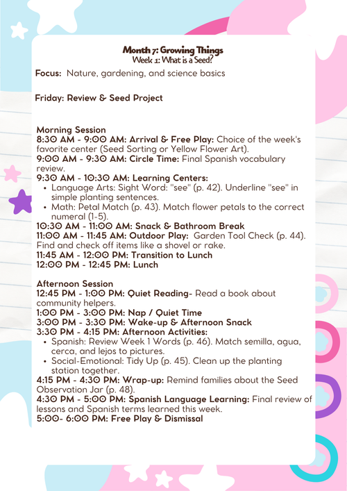 3–4 Years Old: Lesson Plan: Growing Things (Month 7) | Everyday Play N Learn Curriculum Series
