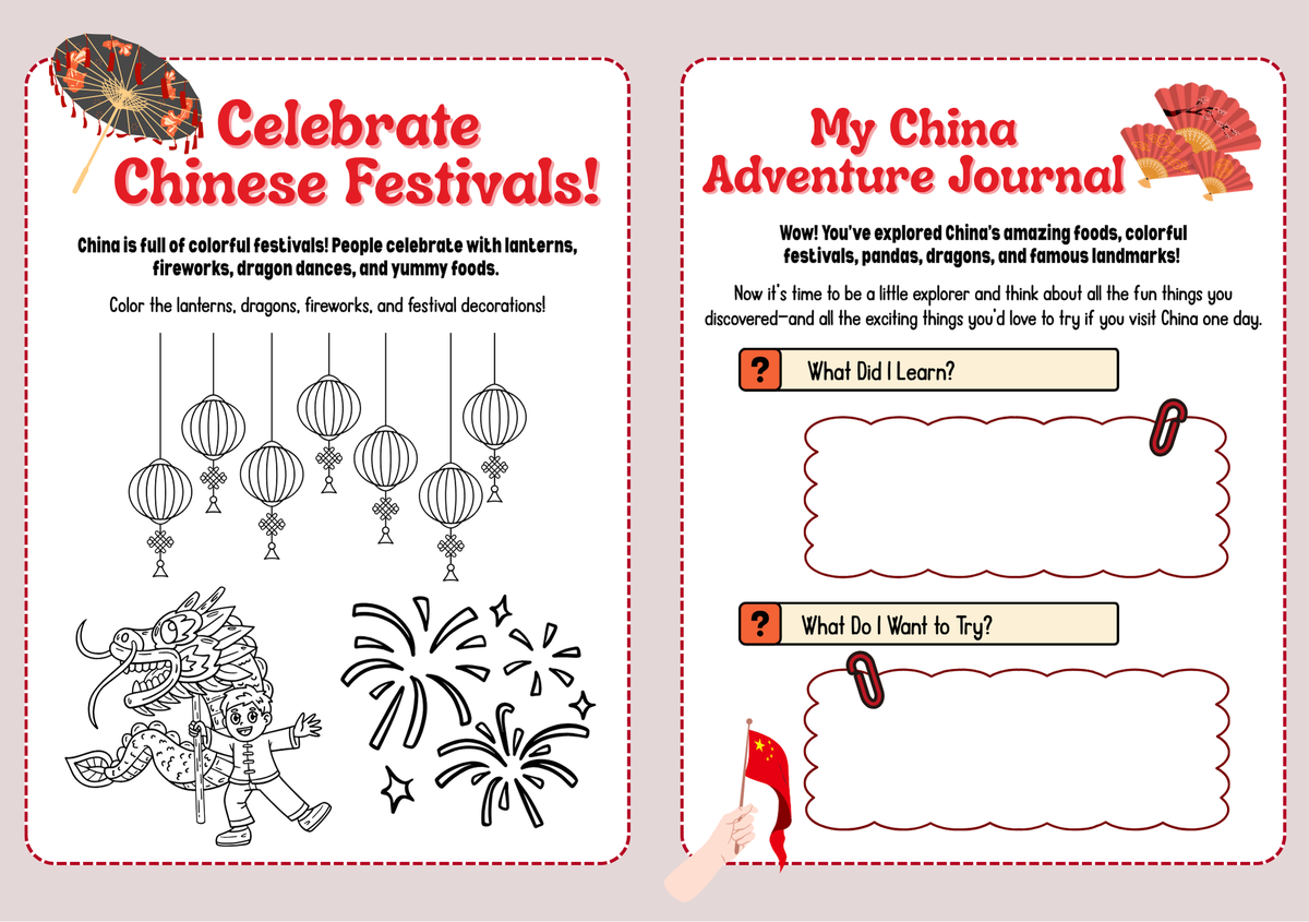 China World Traveler Passport Booklet | Geography & Social Studies Mini Activity Unit