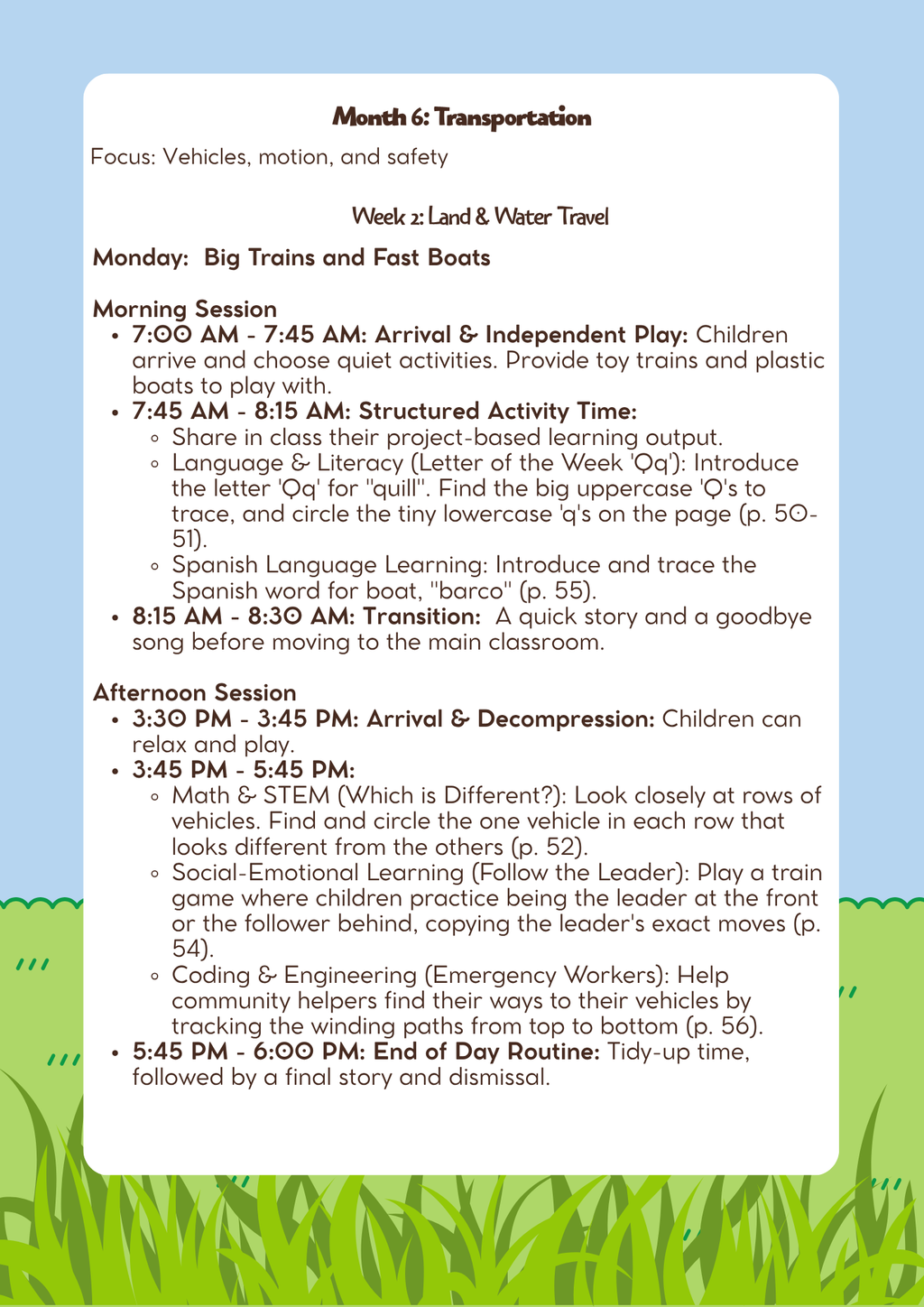 3-4 Years Old- Lesson Plan: Transportation (Month 6) | Everyday Play N Learn Curriculum Series