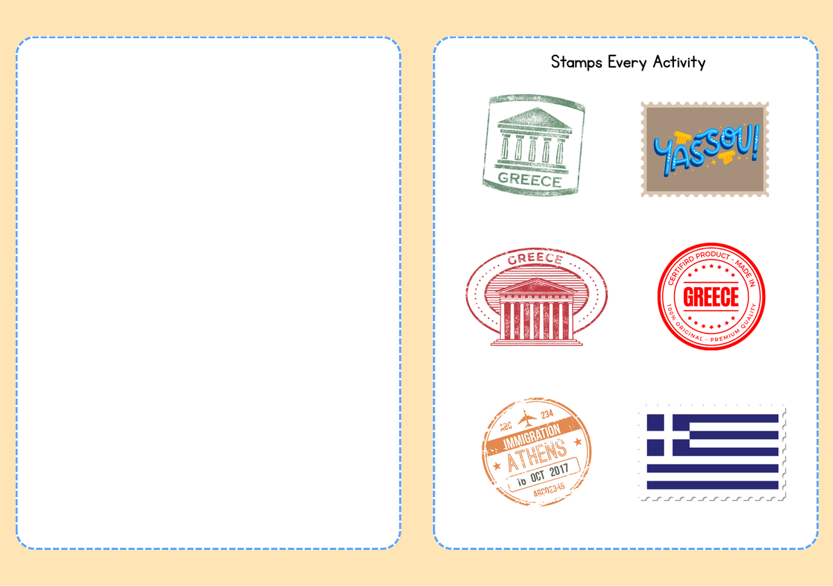 Greece World Traveler Passport Booklet | Geography & Social Studies Mini Activity Unit