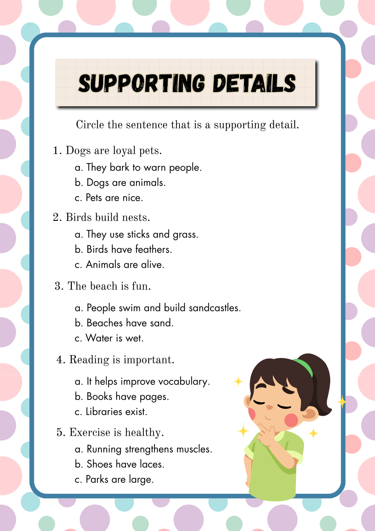 Paragraph Writing Activity Pack (Grades 3-5) | Main Idea & Sentence Structure Worksheets