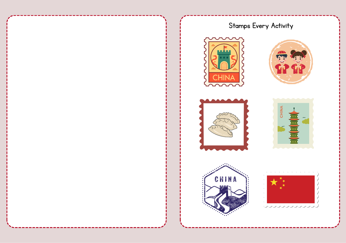 China World Traveler Passport Booklet | Geography & Social Studies Mini Activity Unit