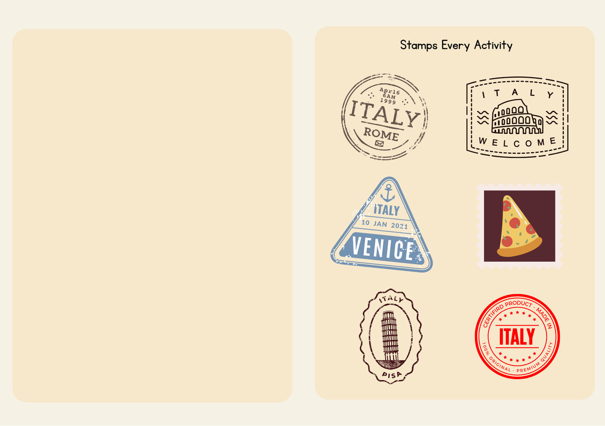 Italy World Traveler Passport Booklet | Geography & Social Studies Mini Activity Unit