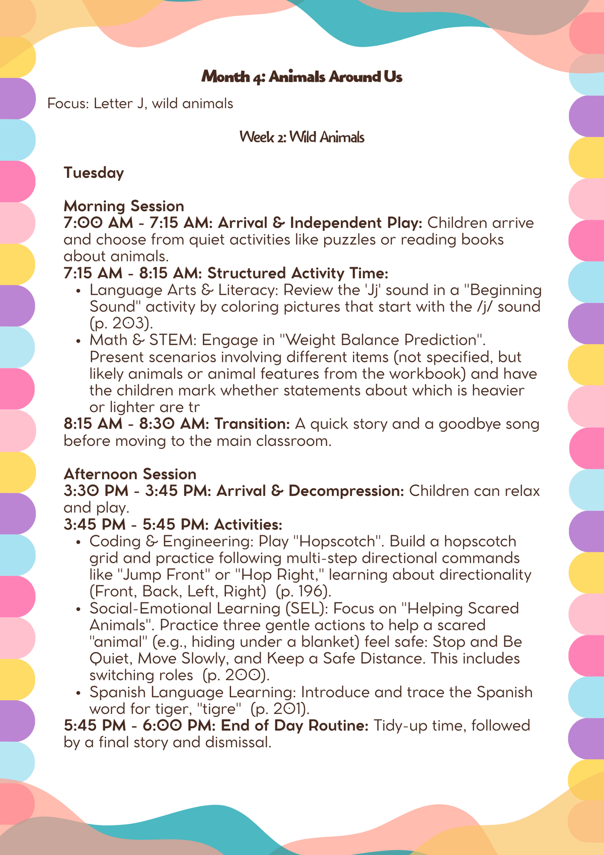 4–5 Years Old- Lesson Plan: Animals Around Us (Month 4) | Everyday Play N Learn Curriculum Series