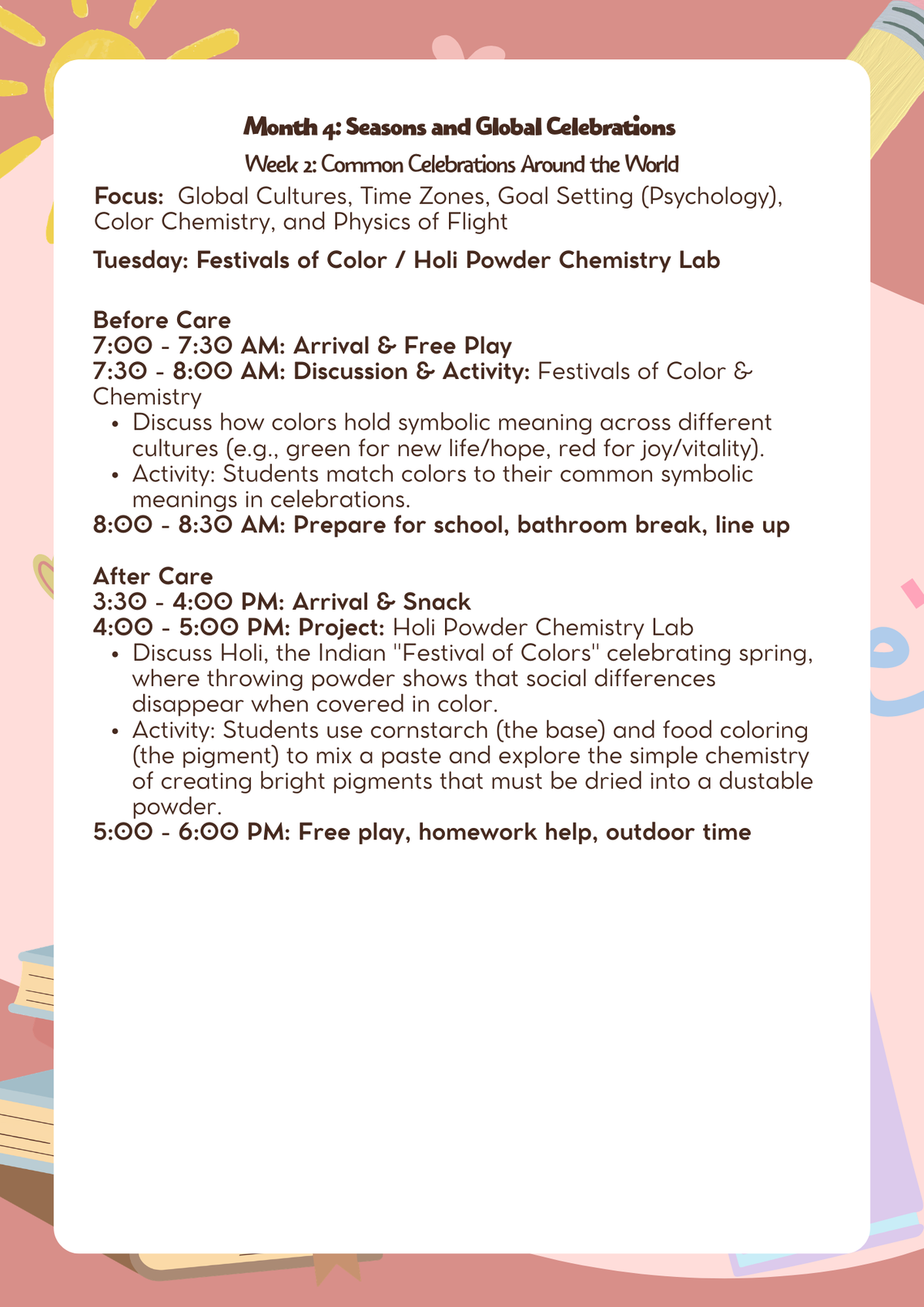 3rd–5th Grade: Lesson Plan: Seasons & Global Celebrations (Month 4) | Everyday Play N Learn Curriculum Series