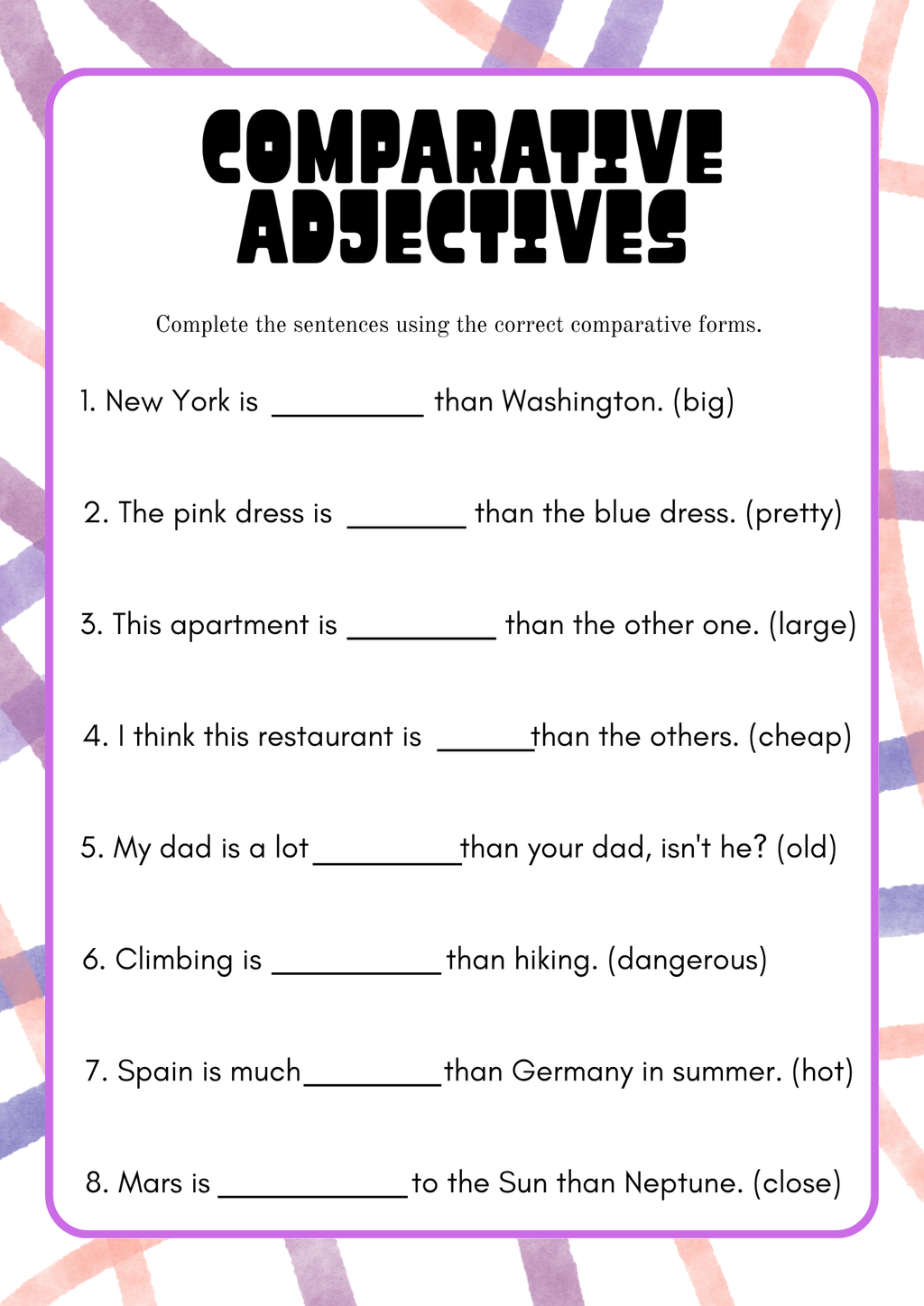 Adjectives Around Me Activity Pack (Grades 7-8) | Middle School Grammar & Writing Worksheets