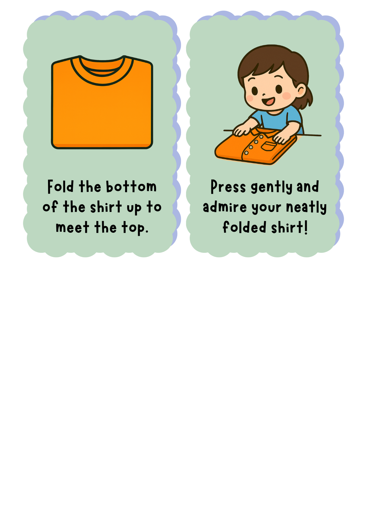 How to Fold a Shirt Life Skill Cards & Routine Checklist | Printable Laundry Practice Flashcards for Kids