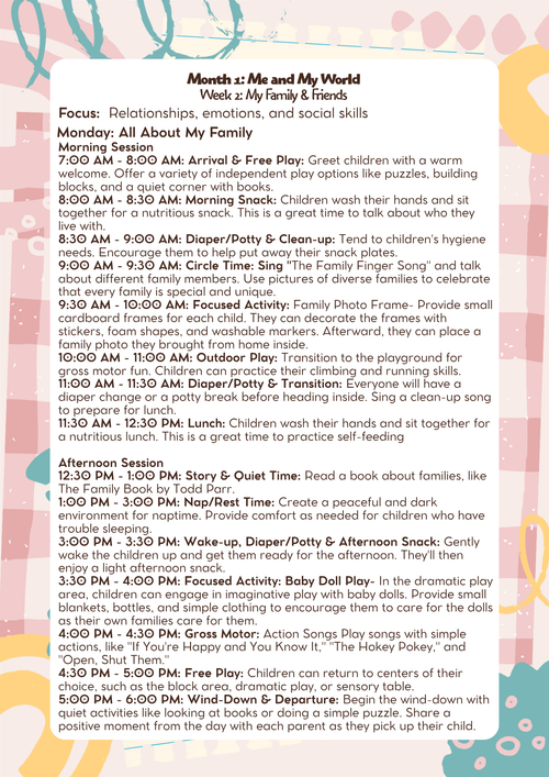 2 Years Old: Lesson Plan: Me and My World (Month 1) | Everyday Play N Learn Curriculum Series