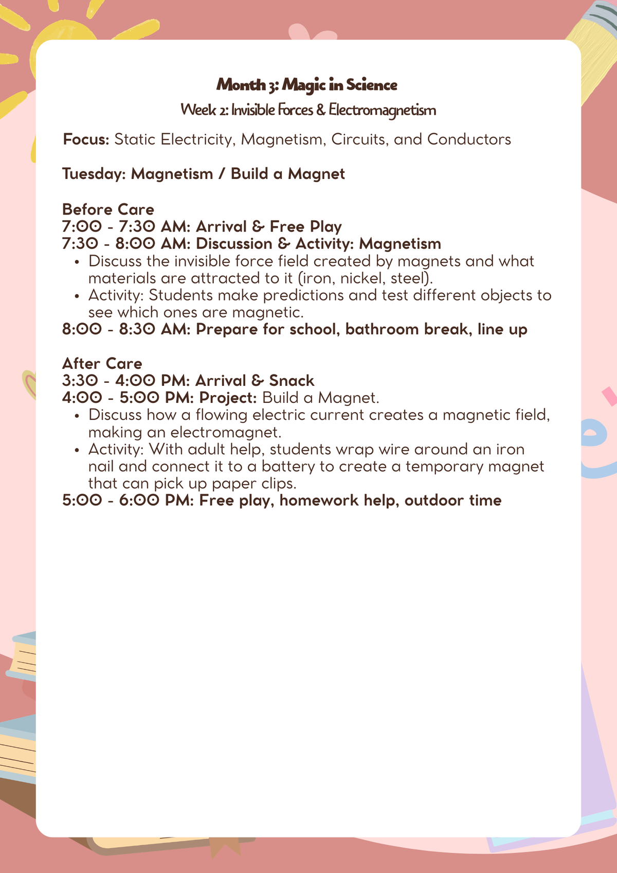 3rd–5th Grade: Lesson Plan: Magic in Science (Month 3) | Everyday Play N Learn Curriculum Series