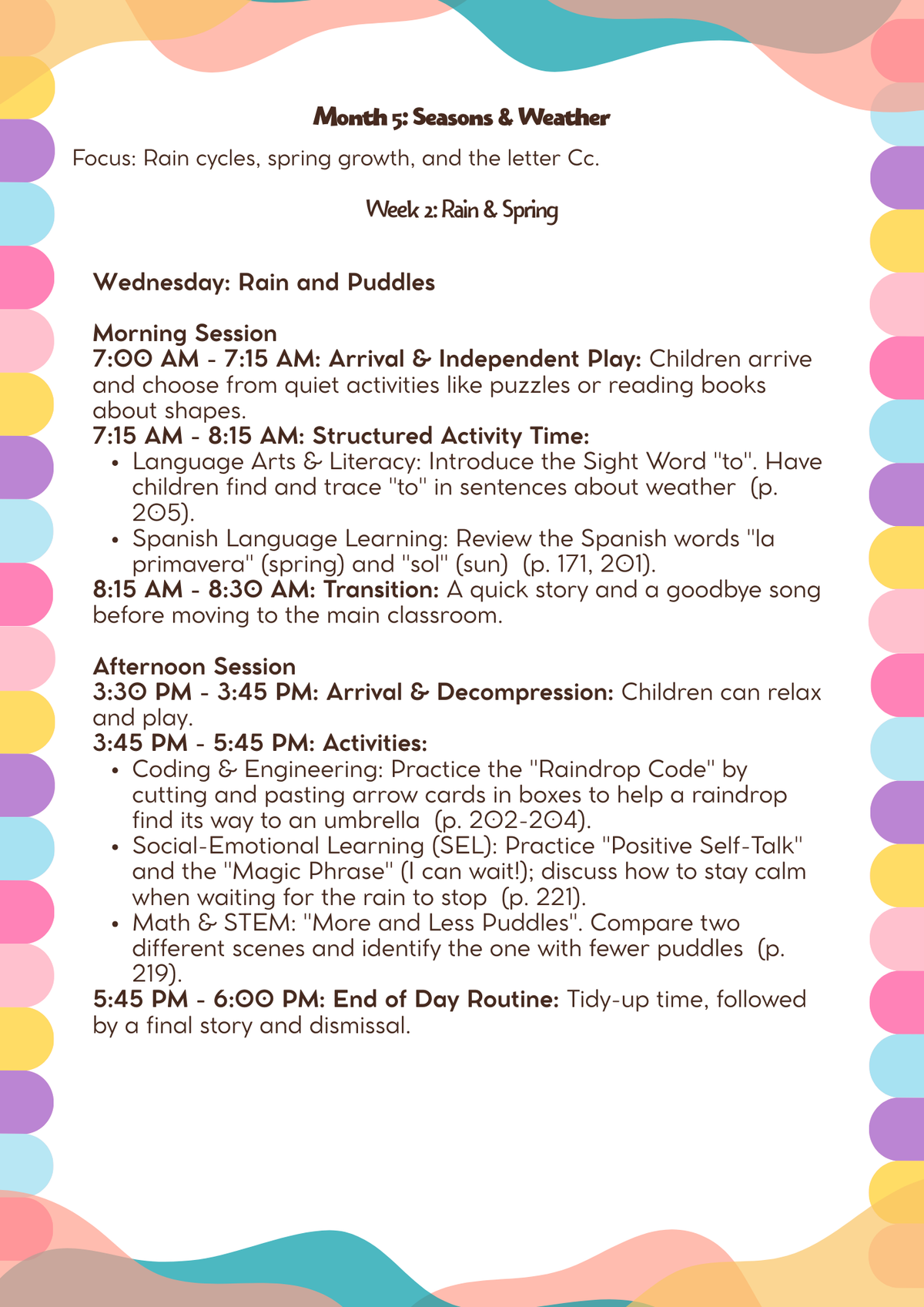 4–5 Years Old- Lesson Plan: Seasons & Weather (Month 5) | Everyday Play N Learn Curriculum Series