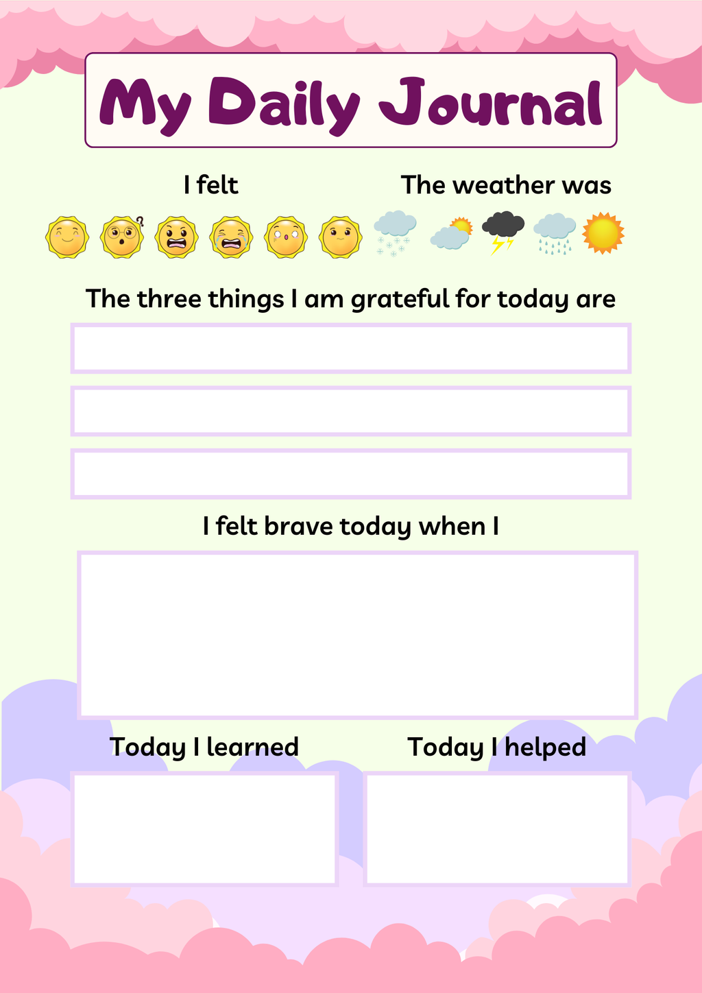 Emotions Journal (Ages 6–12) | Guided Social-Emotional Learning & Mood Tracking Workbook