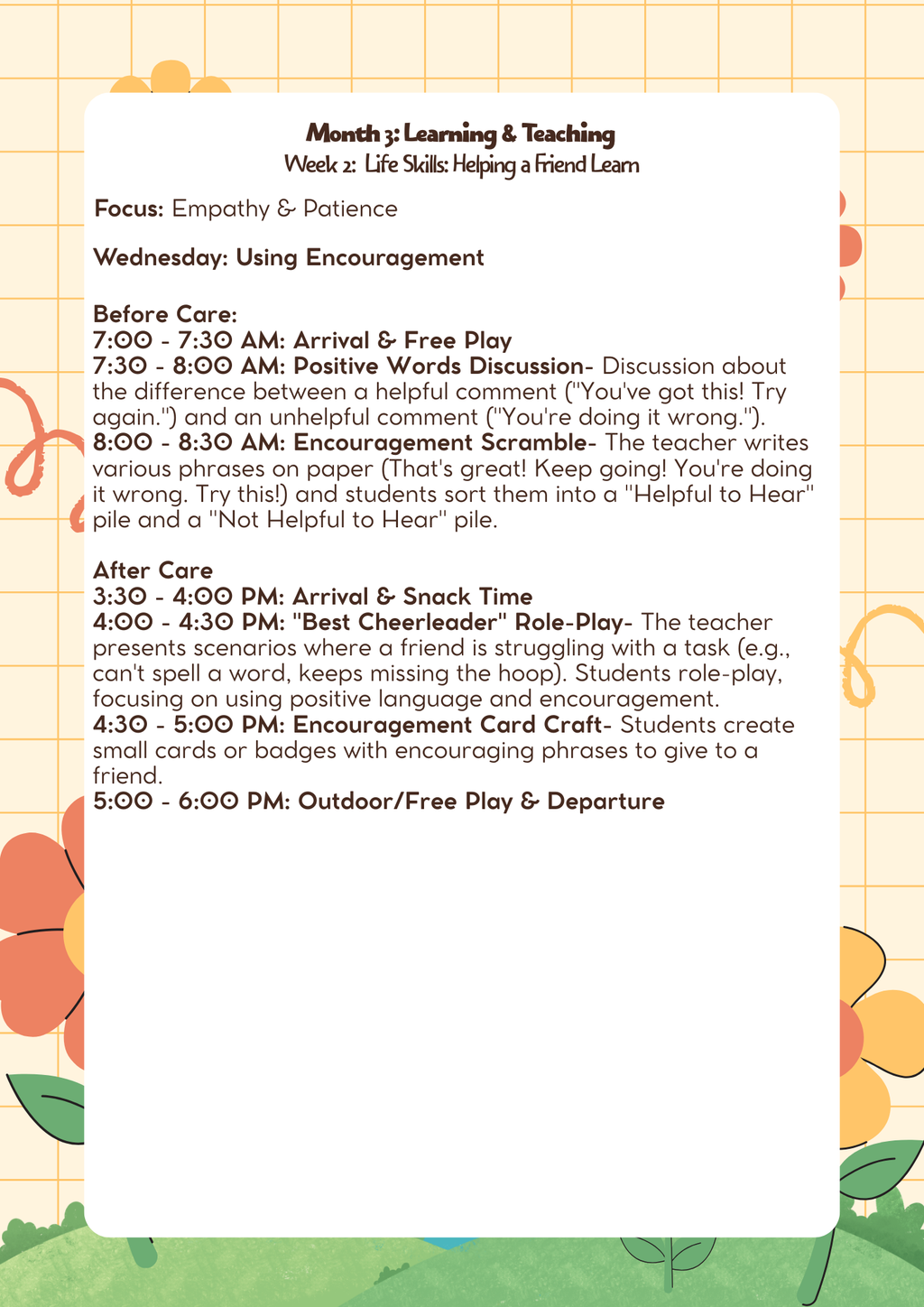 1st–2nd Grade- Lesson Plan: Learning & Teaching (Month 3) | Everyday Play N Learn Curriculum Series